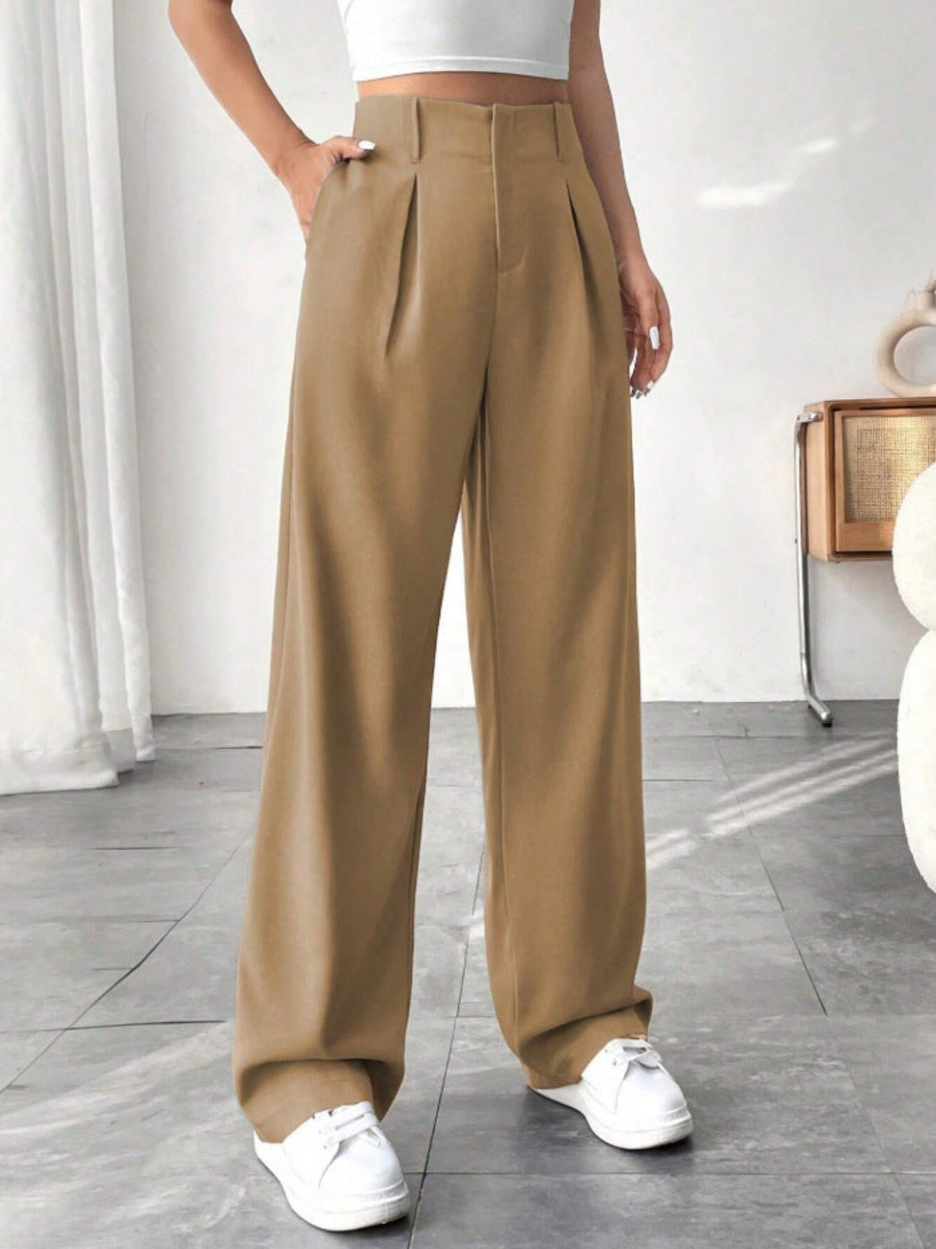 BELISIMA™ – Pantalon de Bureau Élegant à Pattes Larges Plissé