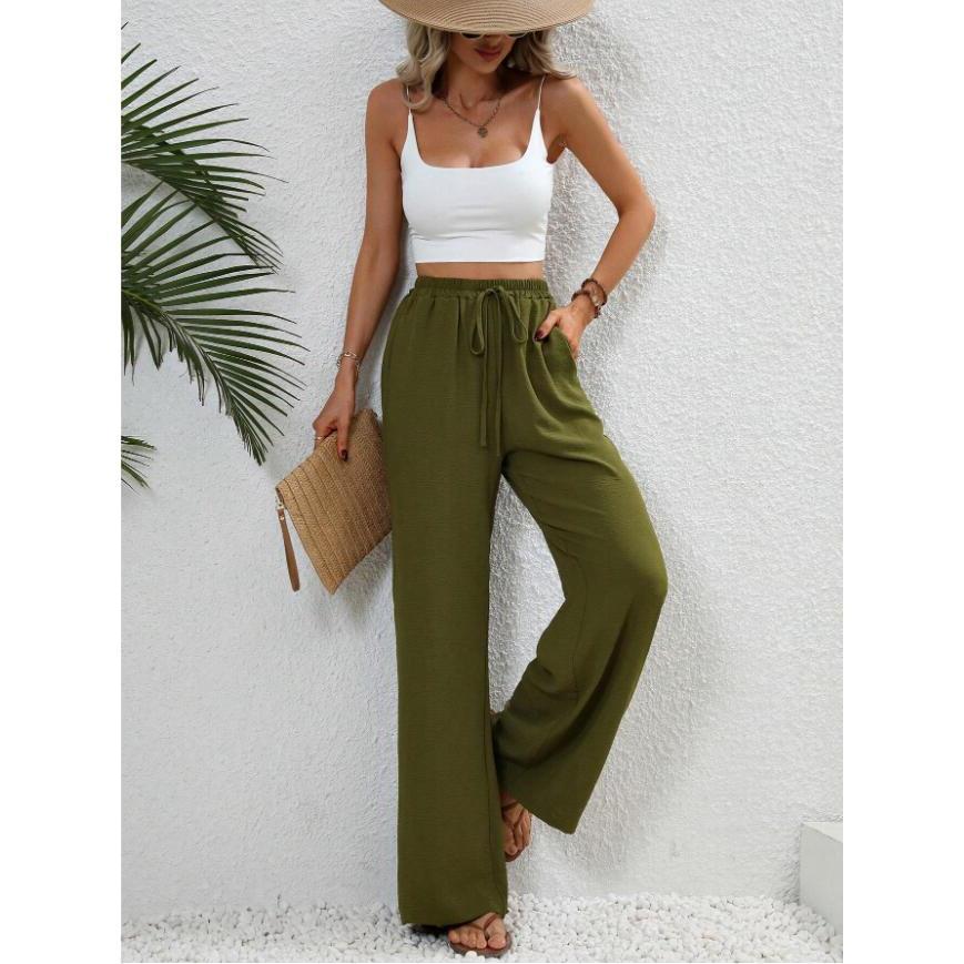 FISHA™ – Pantalon large taille haute classique