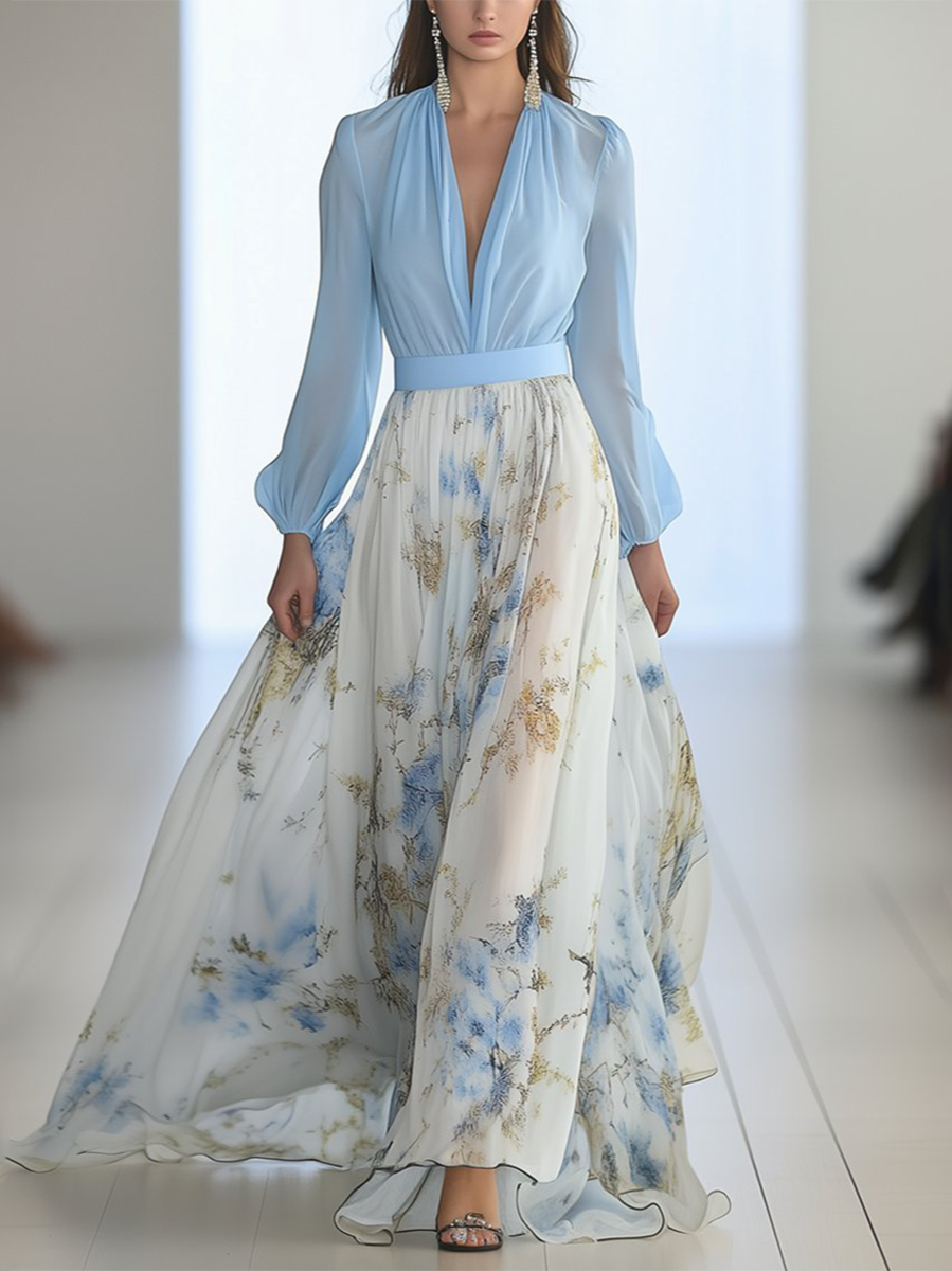 Abigail™ - Robe Maxi avec Imprimé Floral Éclatant