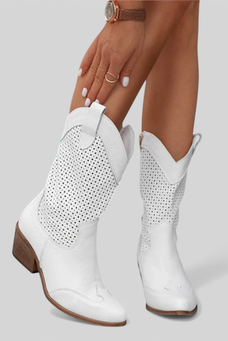 Bottes de Cowboy Modernes Anna avec Fermeture Éclair Latérale