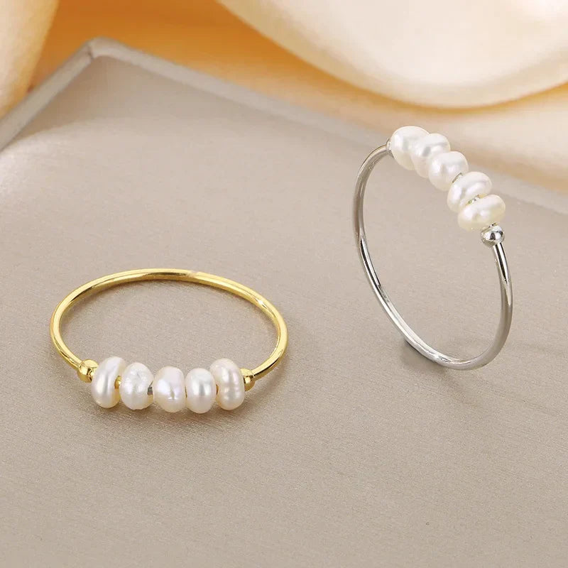 Goldene Perlen Charm Ring