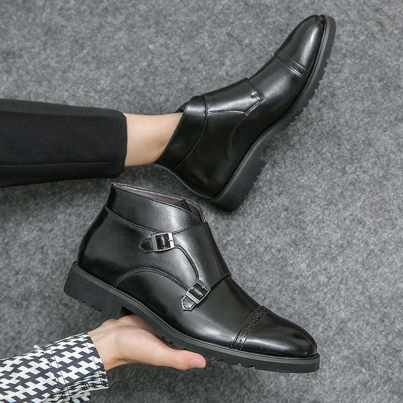 Parker | Bottes en Cuir Synthétique à Double Boucle