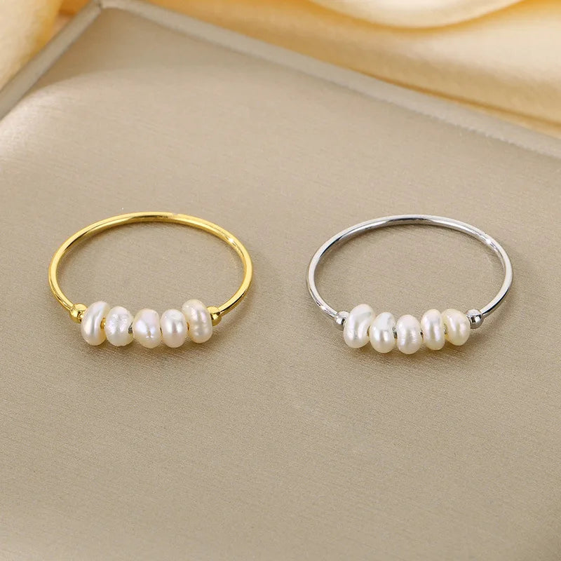 Goldene Perlen Charm Ring