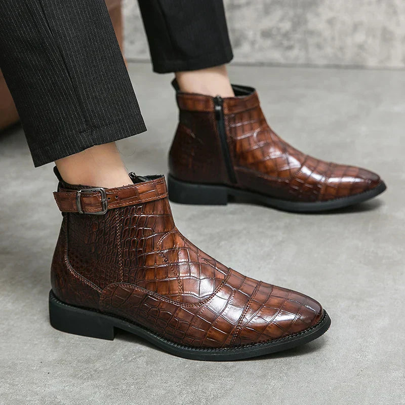 Dylan | Bottines à Boucle en Cuir Synthétique