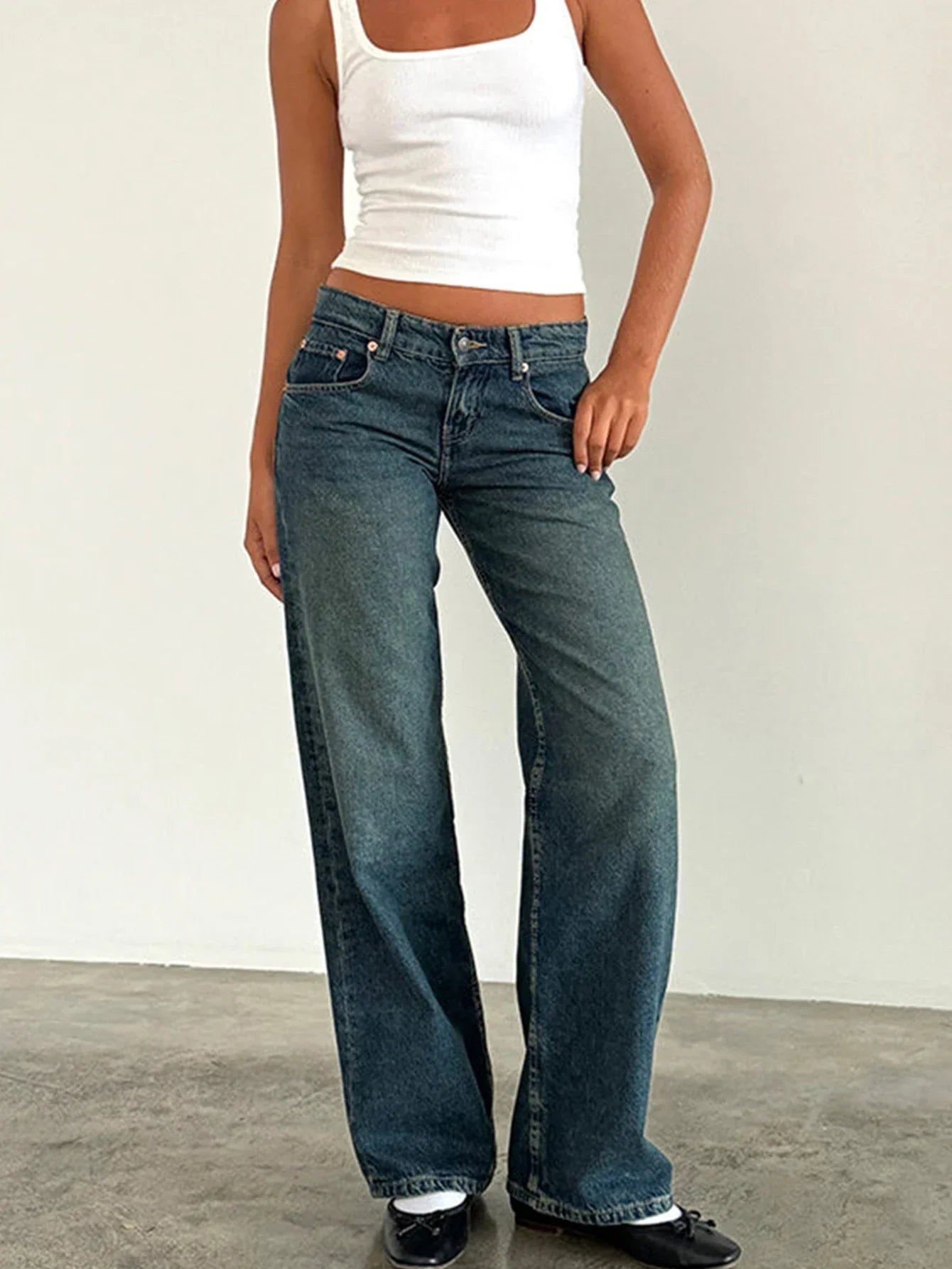 SYLVAINE™ – Jean Baggy Vintage Décontracté