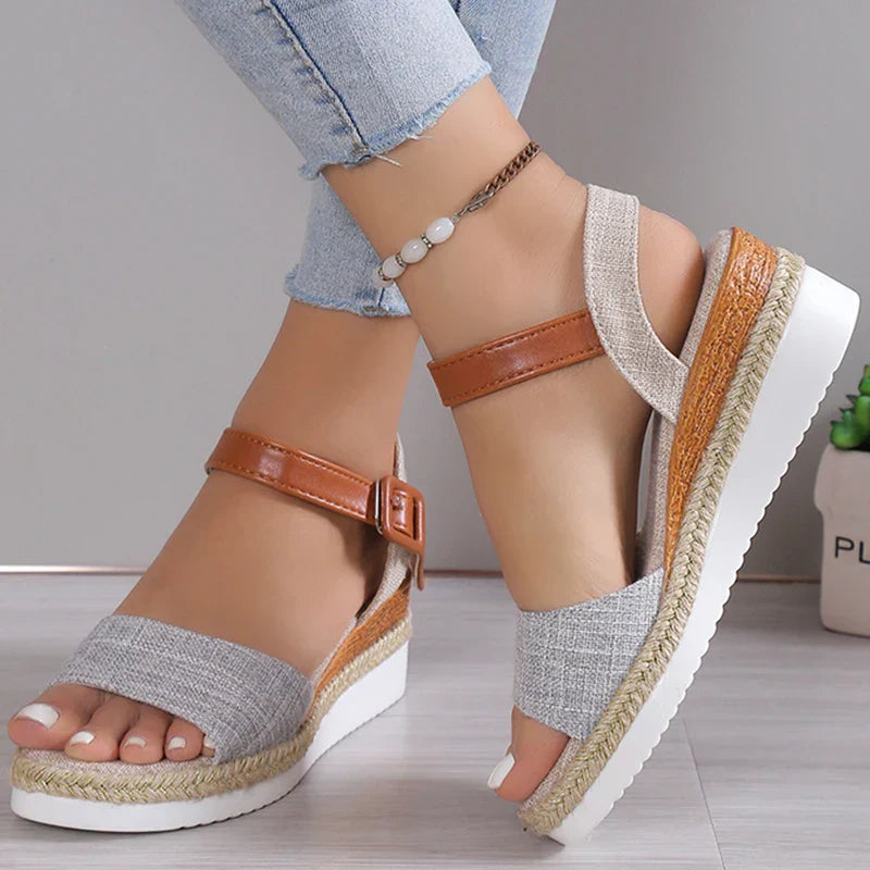 CHARLENE™ – Sandales à Talon Wedge de Style Décontracté