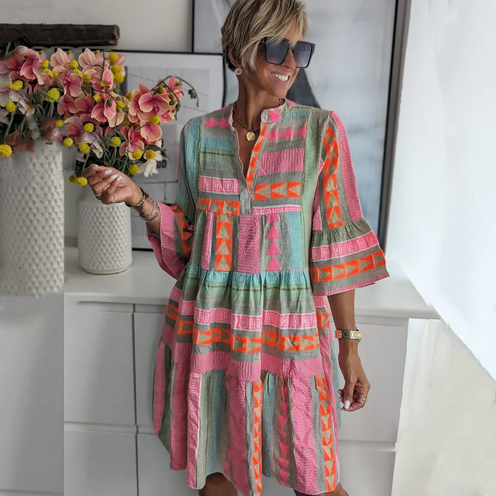 Lucy | Flowing Midi Dress with Patterns