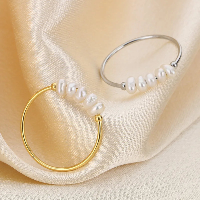 Goldene Perlen Charm Ring
