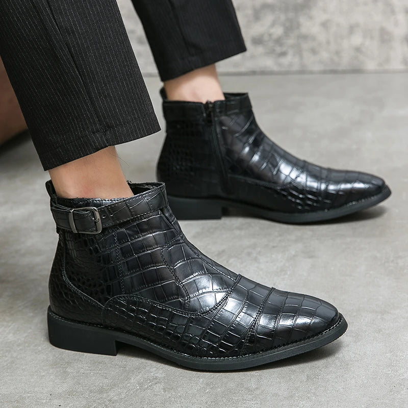Dylan | Bottines à Boucle en Cuir Synthétique