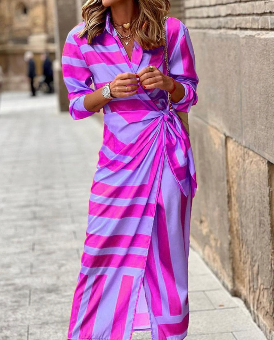 Elvina - Printed Wrap Dress