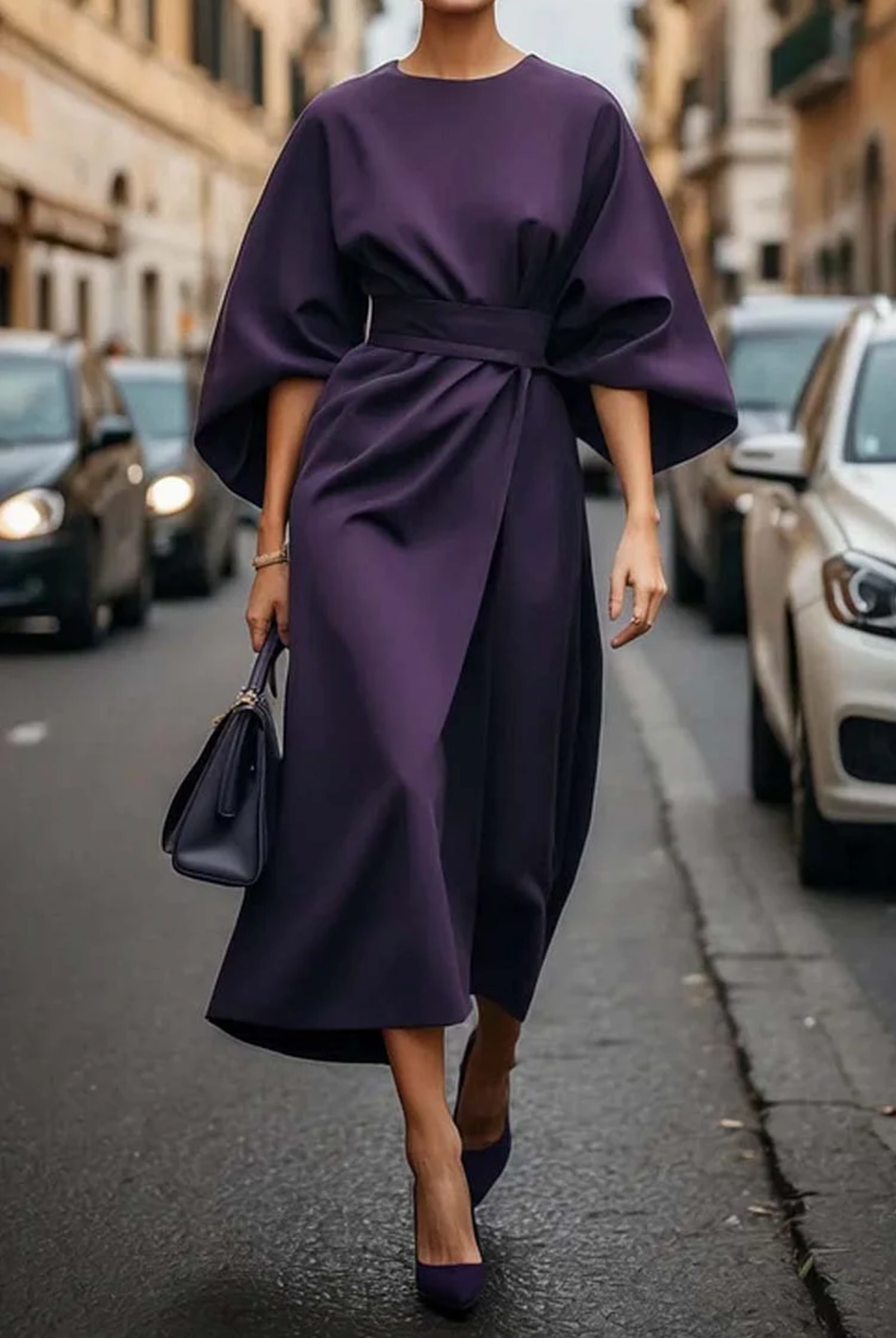 Matzliah™ | Robe élégante à manches lanternes