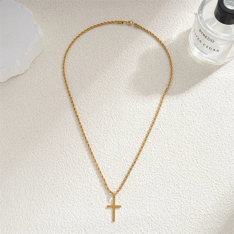 Collier Croix en Or Unisexe