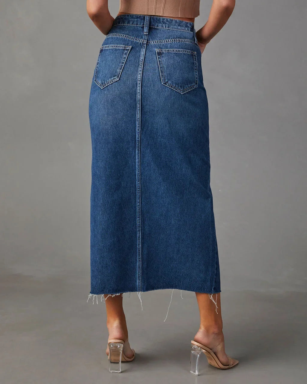 DENISE™ – Jupe en Jean Taille Haute Classique