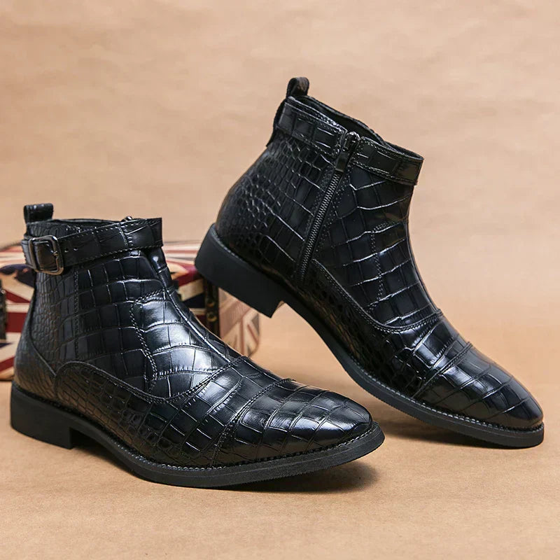 Dylan | Bottines à Boucle en Cuir Synthétique
