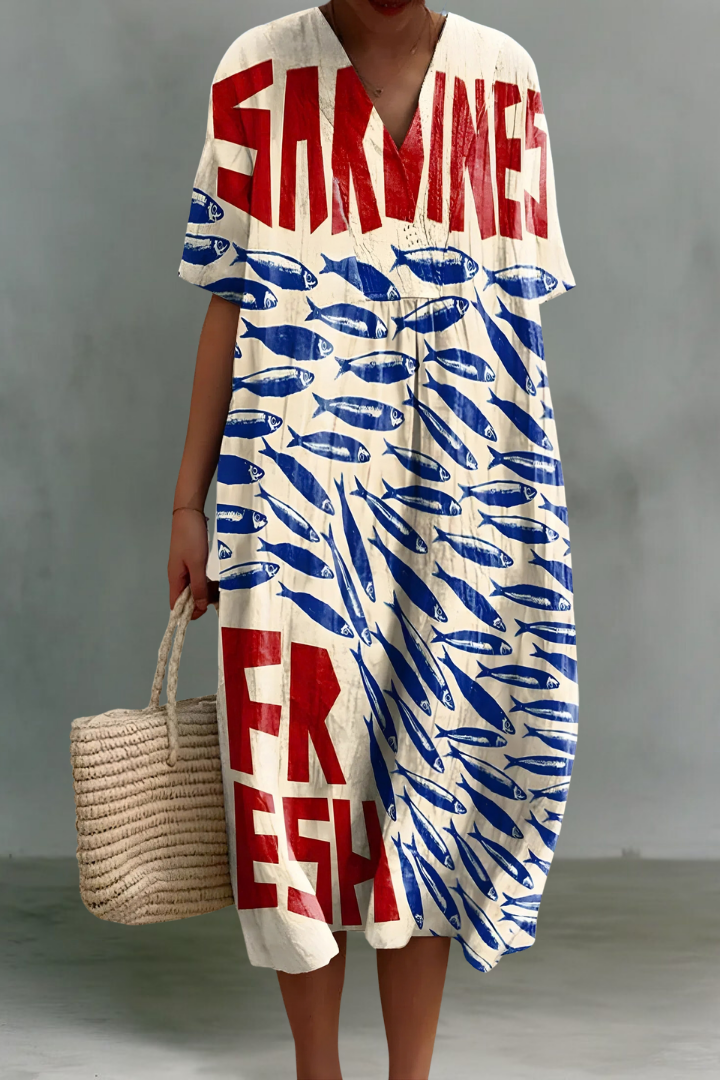 Martha | Robe Midi en Lin à Col V