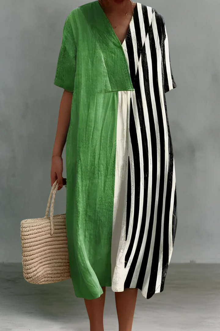 Sandra | Robe Midi en Lin à Col V