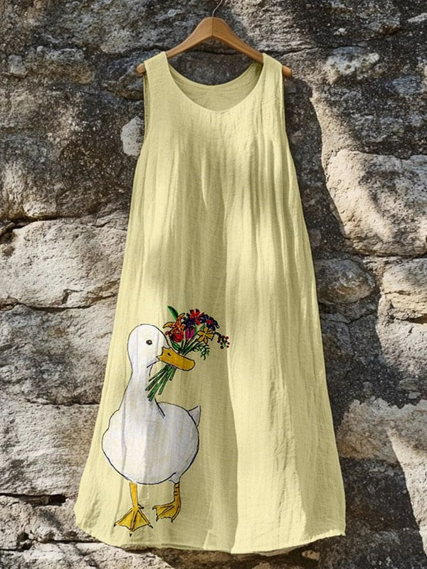 Robe Tank Charmante avec Art Floral