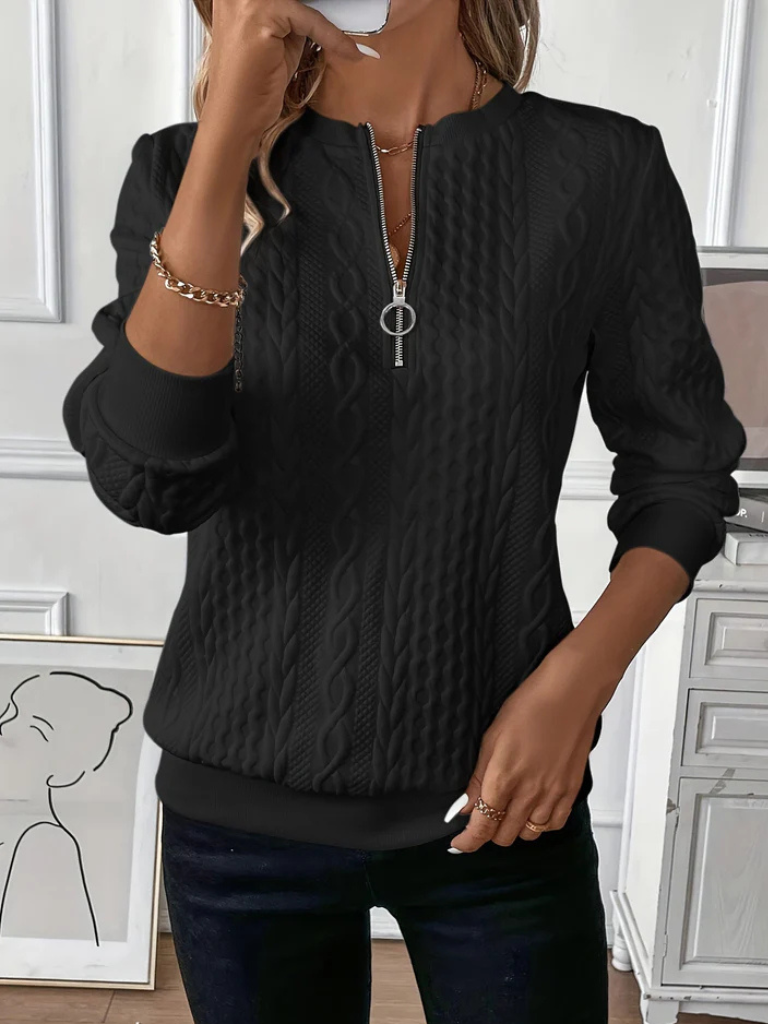 SWEATER À ZIP EN TRICOT CÂBLE THALIENNE