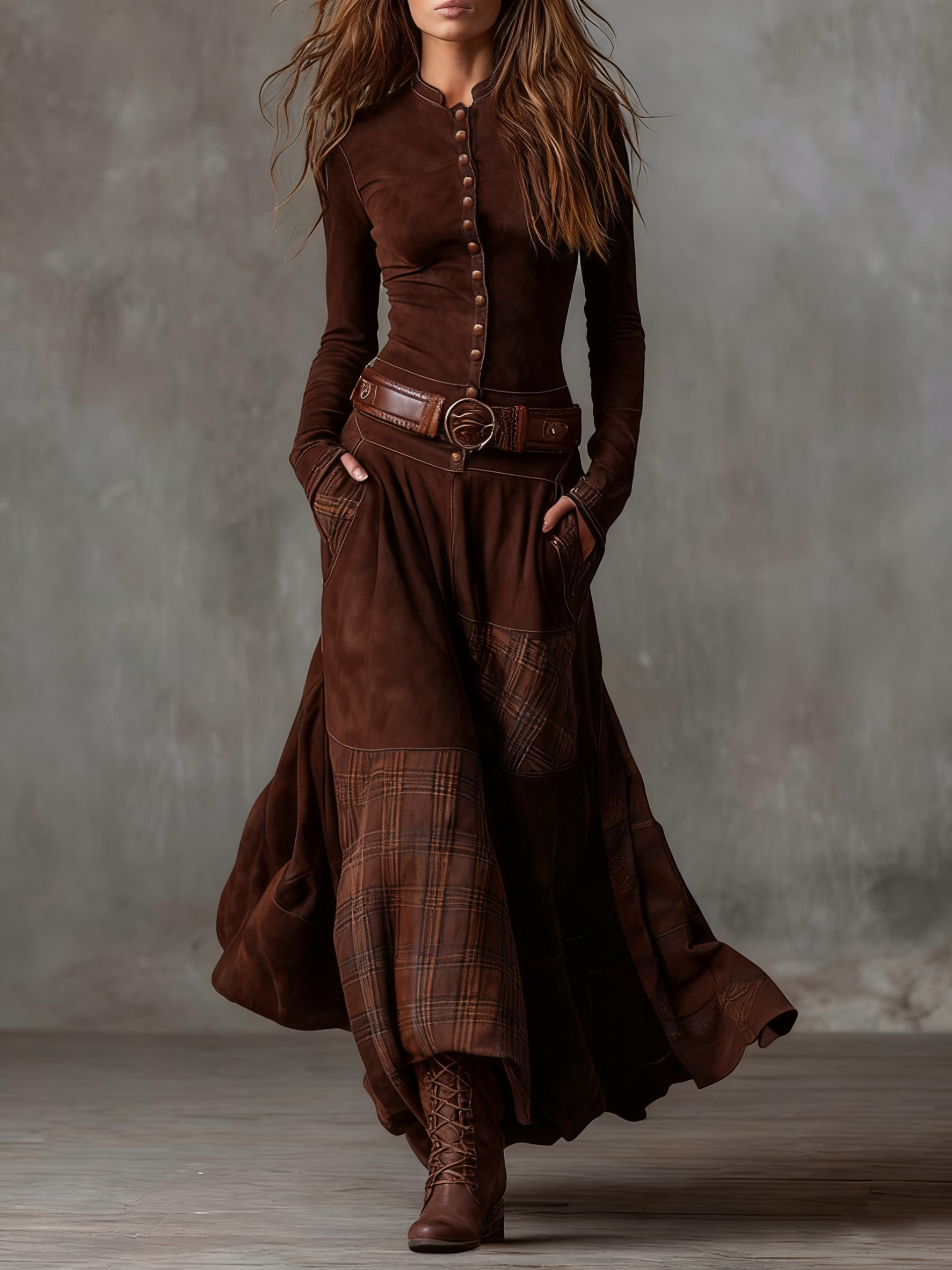 Michelle | Robe en Suède avec Ceinture
