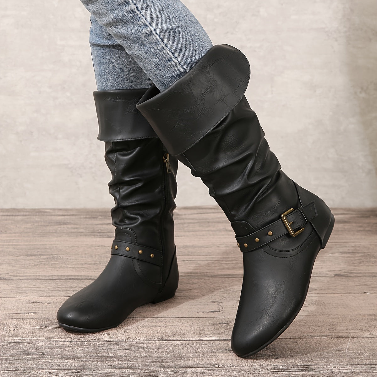 Danica | Bottes Femme Hautes avec Fermeture Éclair Latérale
