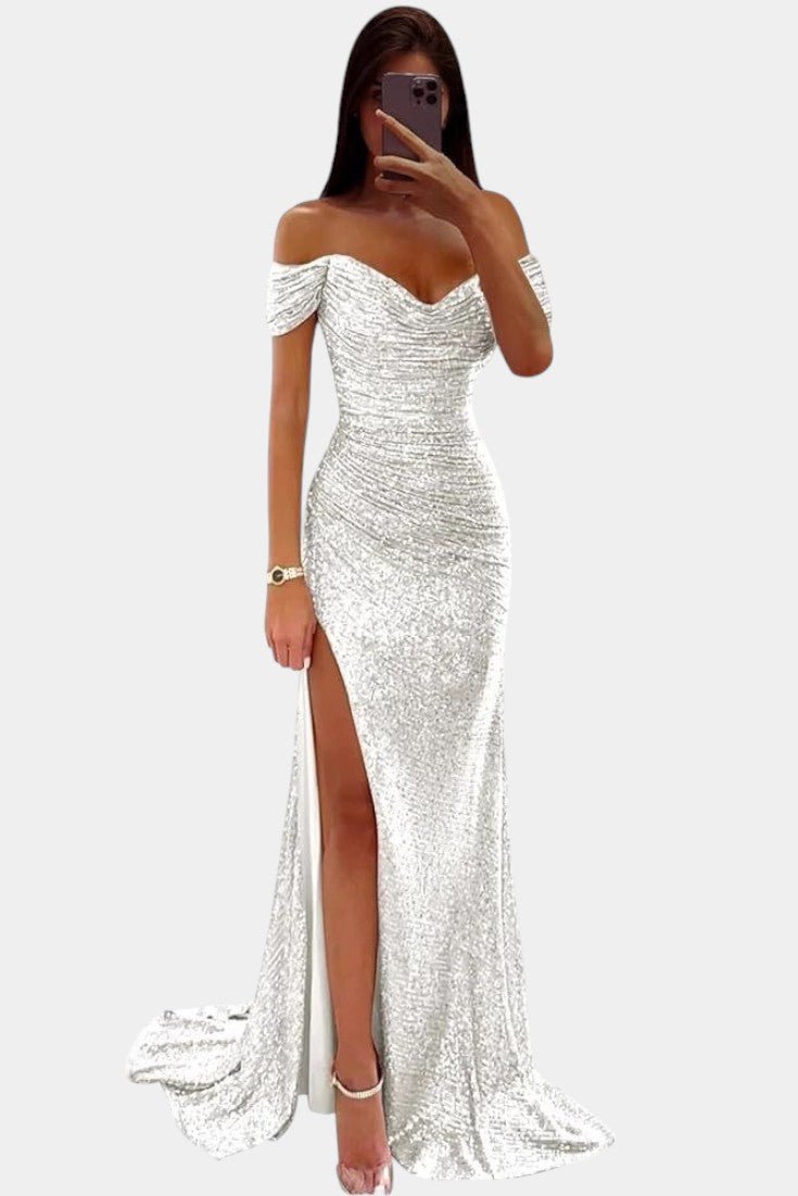 Ariel | Robe de sirène à paillettes décolletée