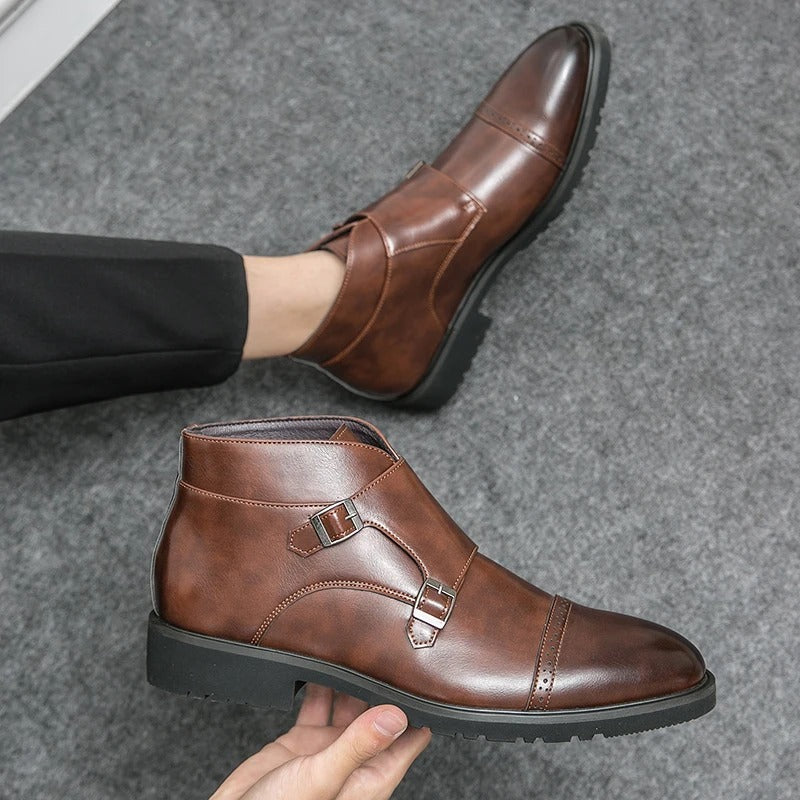 Parker | Bottes en Cuir Synthétique à Double Boucle