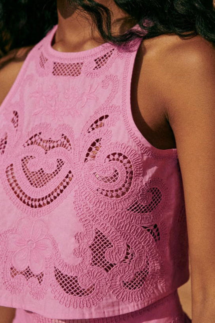 Olympe™ | Ensemble Top à Bretelles en Dentelle & Jupe Fendue