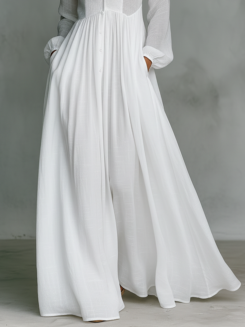 Serena™ | Robe Maxi Fluide avec Boutons Avant
