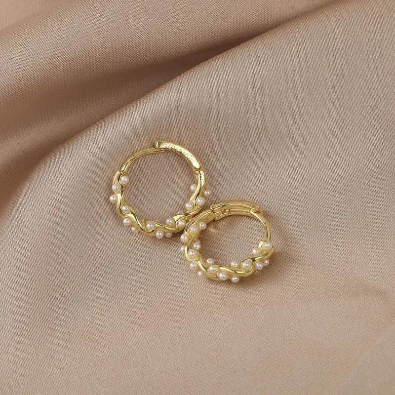 Boucles d'oreilles rondes élégantes avec incrustations