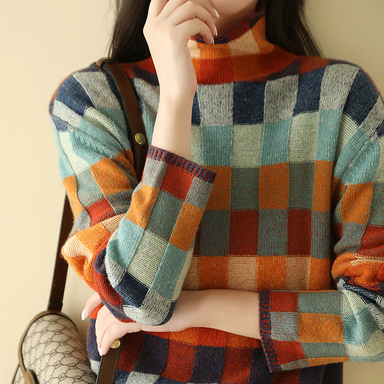MIA™ - Pull à carreaux inspiré du rétro