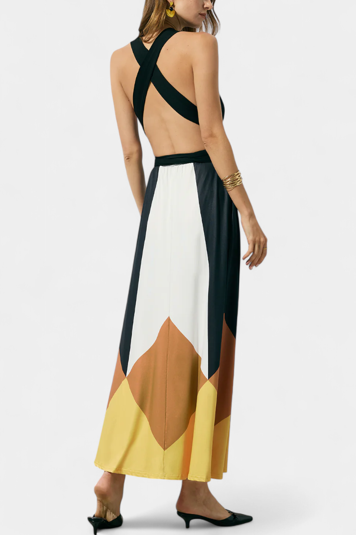 Robe Longue Polymorphe Nava avec Dos Ouvert et Silhouette Polyvalente