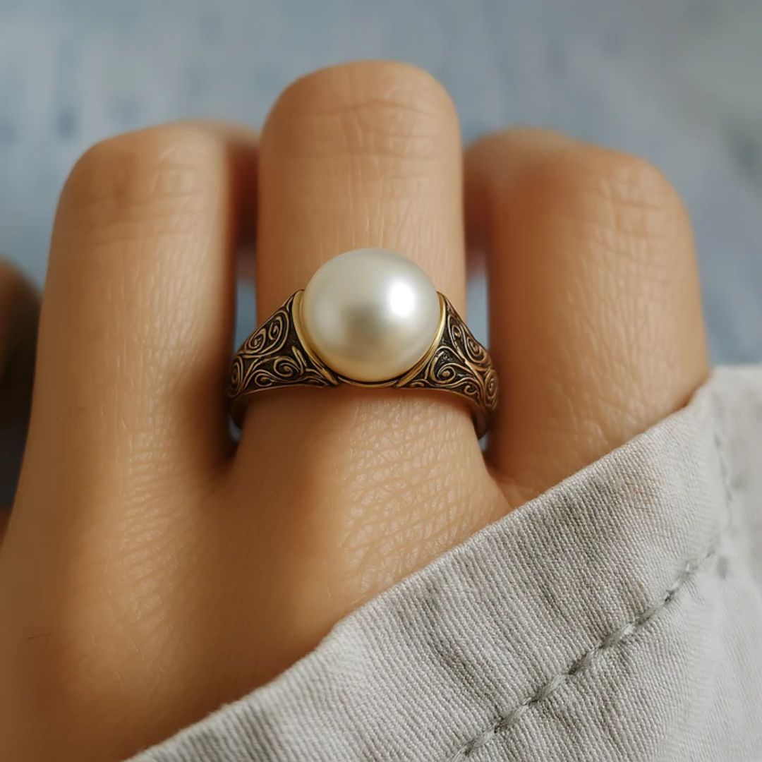 Bague en Perle Vintage Dorée