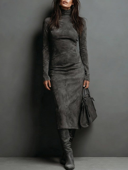 Ava | Suede Midi Dress