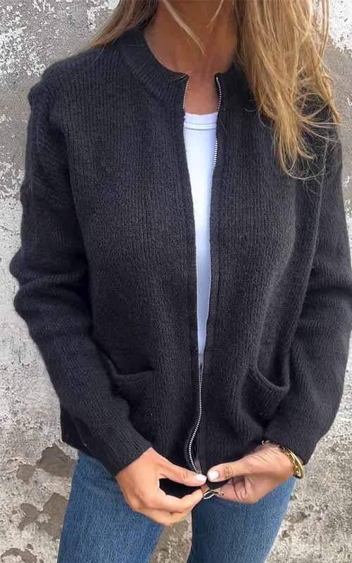 SARIA™ - Cardigan Tricot Zippé