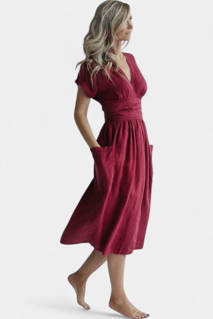 Cressida | Robe Exclusive avec Décolleté en V et Taille Ajustable