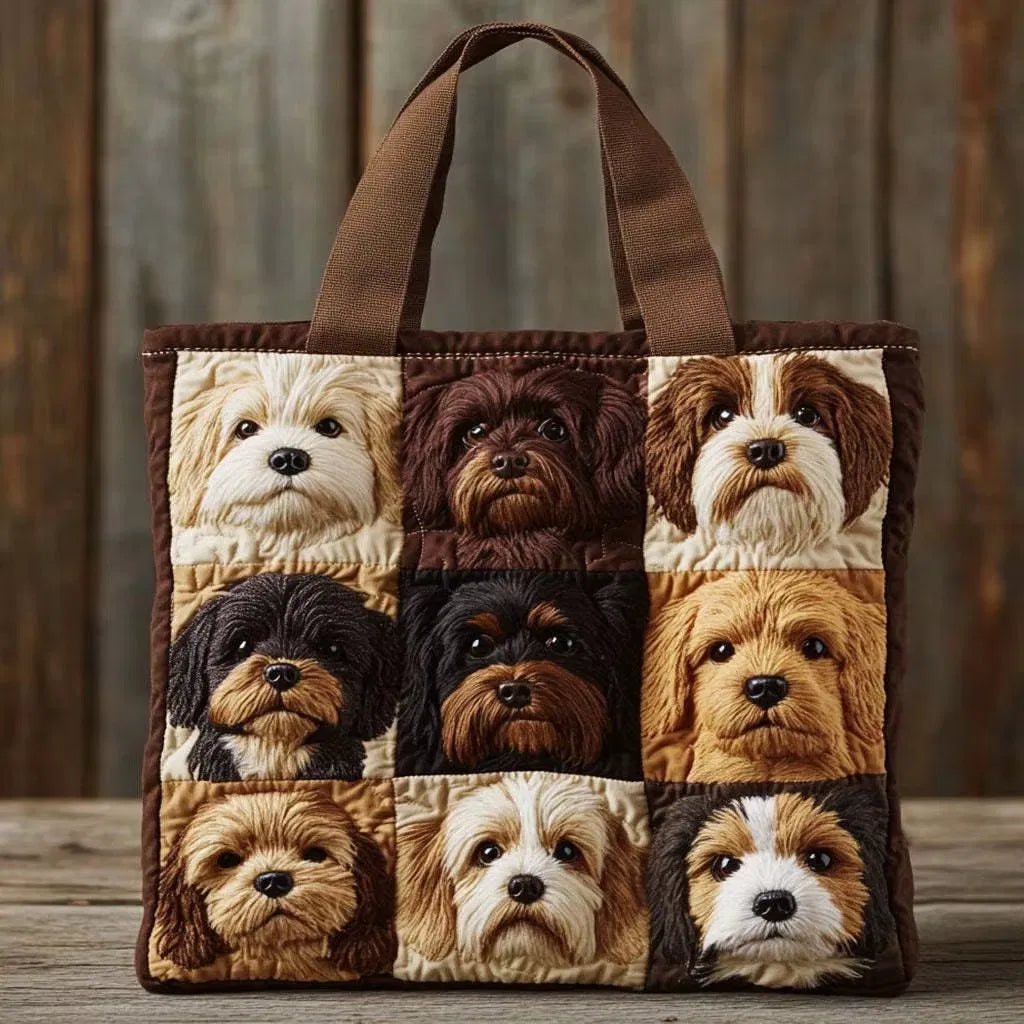 Sac Artisanal Matelassé - Portraits de Caniches