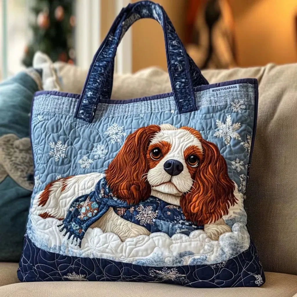 Sac Artisanal Matelassé - Cavalier King Charles Hivernal