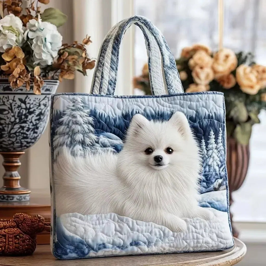 Sac Artisanal Matelassé - Spitz Blanc Hivernal