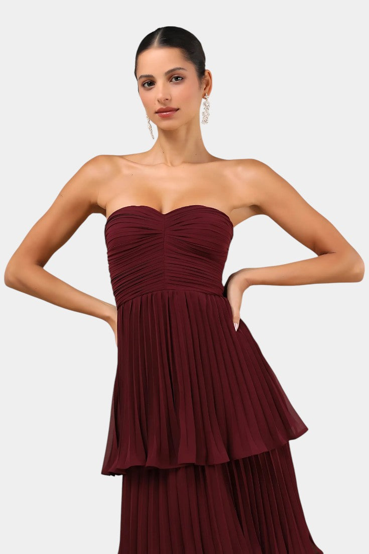 June Dress with Heart Neckline and Layered Silhouette
