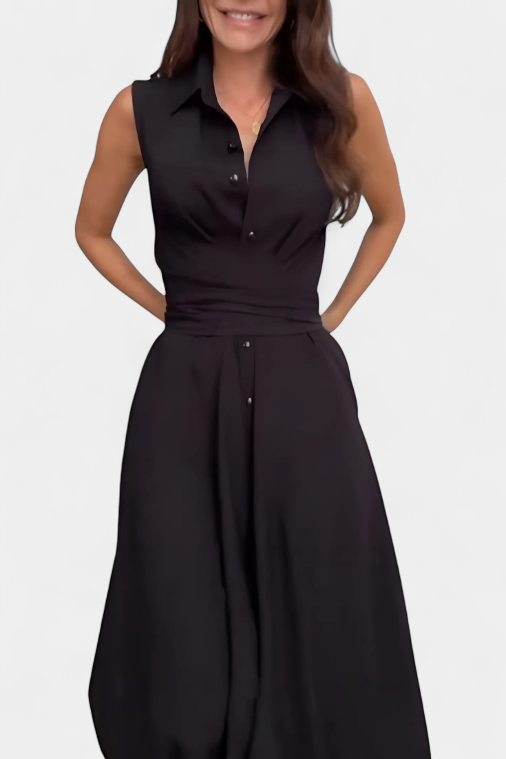 Robe Chemise Meryl avec Bouton et Nœud Ajustable