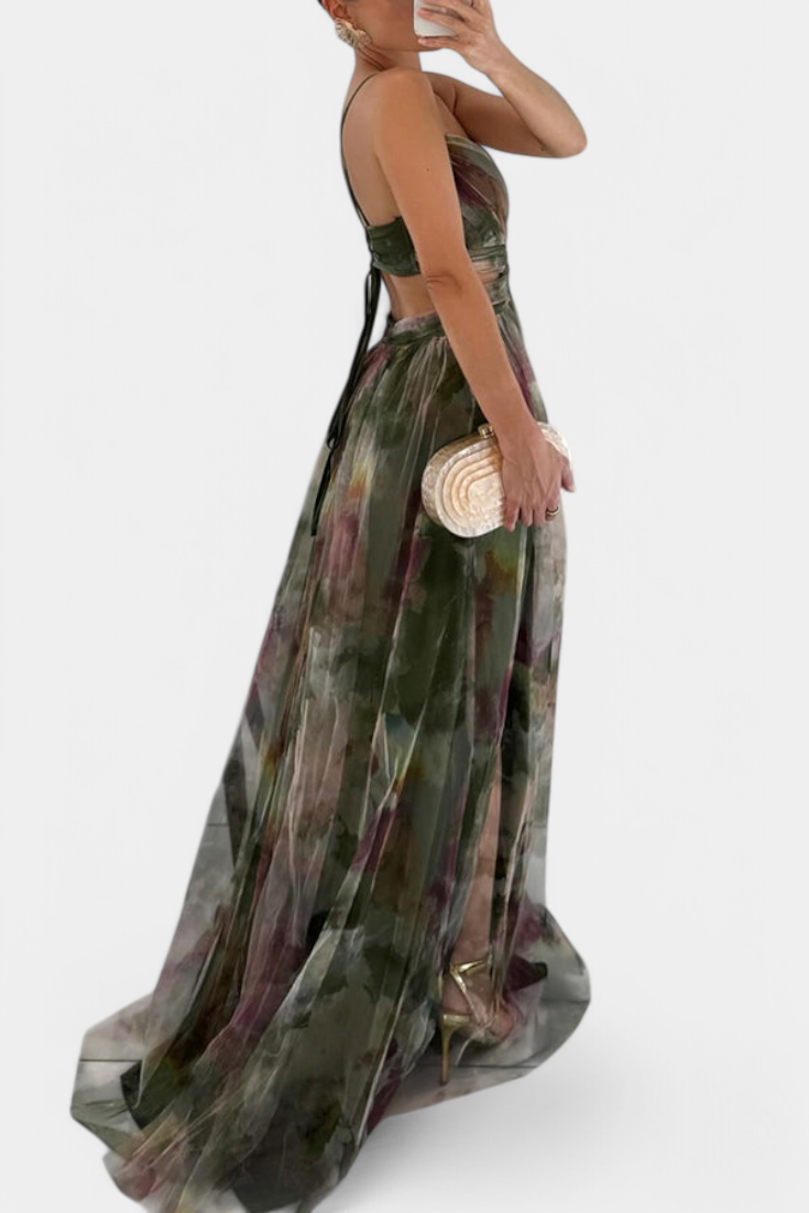 Ingrid Floral Maxi Dress with V-Neck