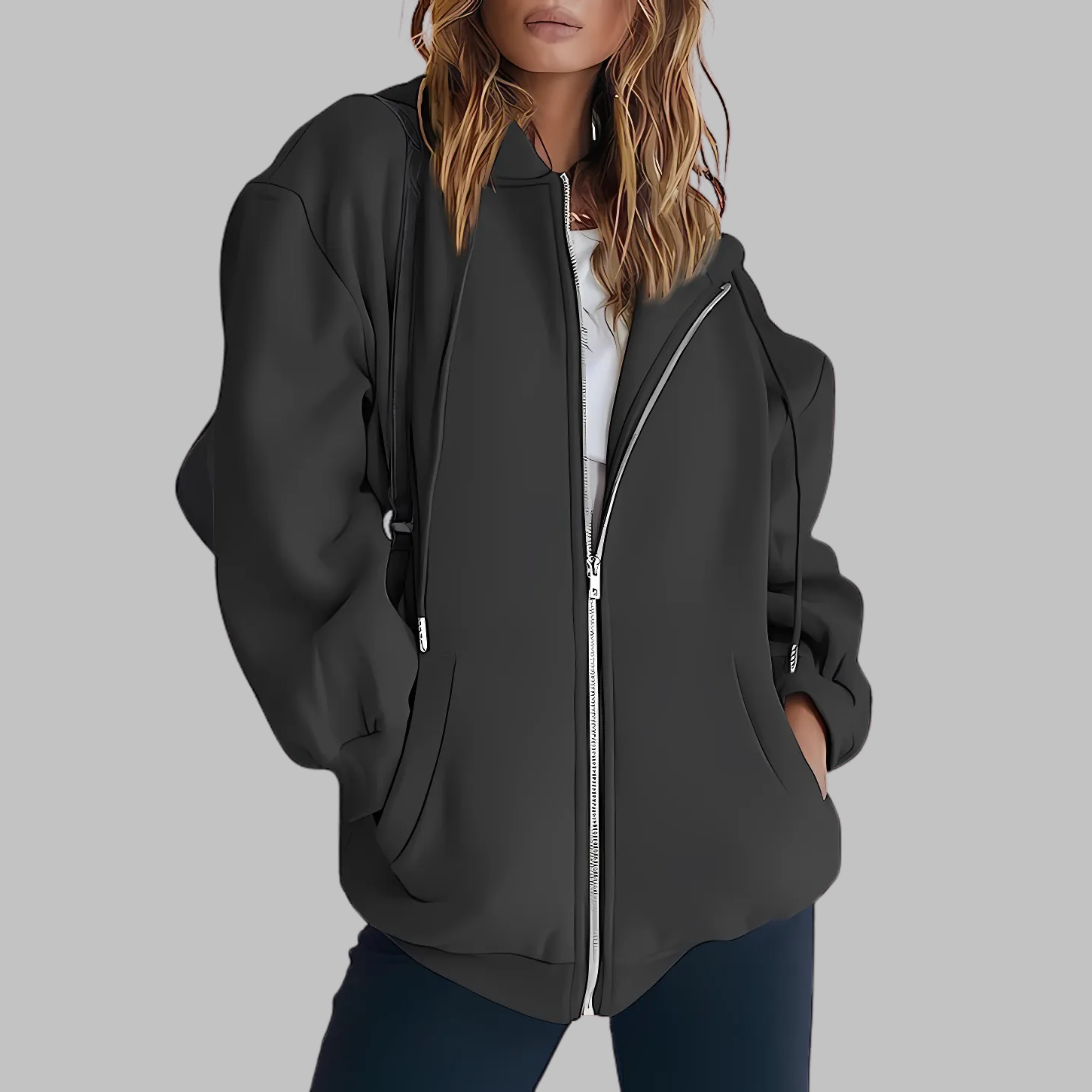 LILMA™ - Veste à Capuche Oversized Zippée Classique