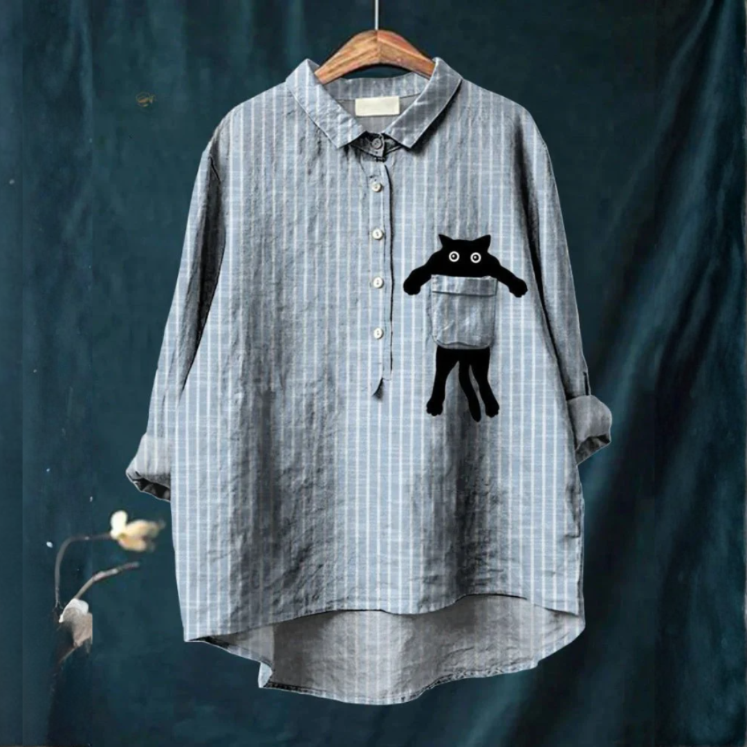 Milo | Chemise avec Poche de Chat Mignon