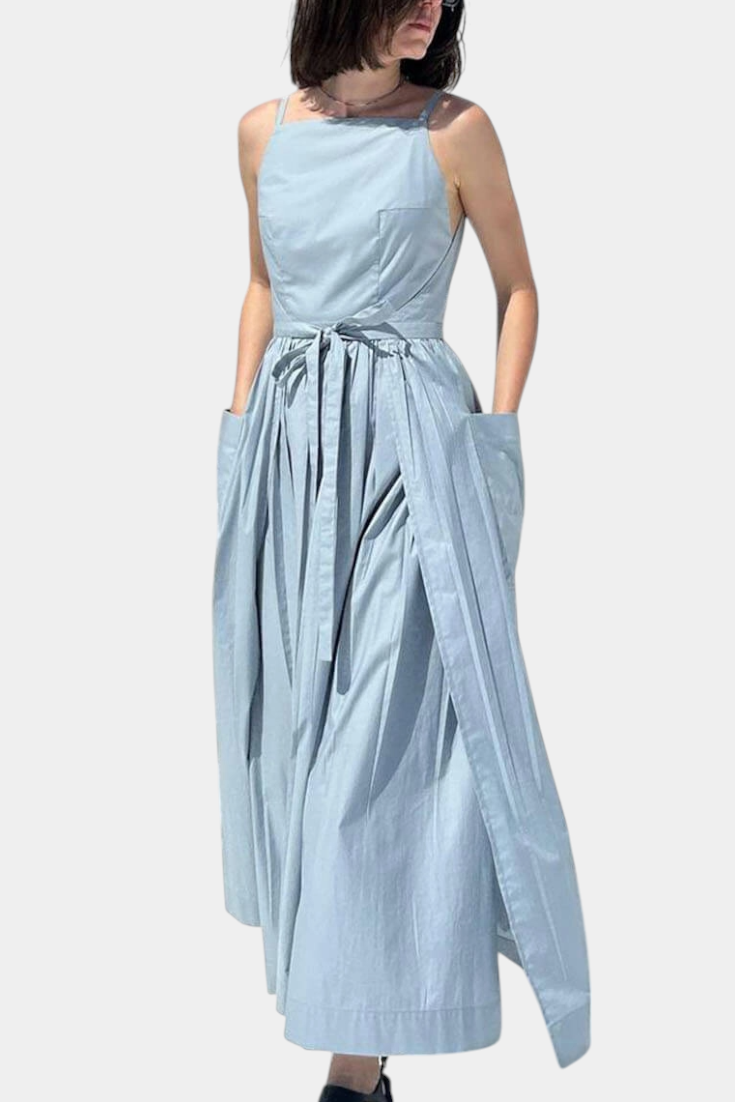 Robe Longue Sans Bretelles Dezi avec Liens Latéraux Ajustables