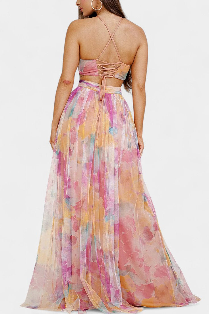 Ingrid Floral Maxi Dress with V-Neck