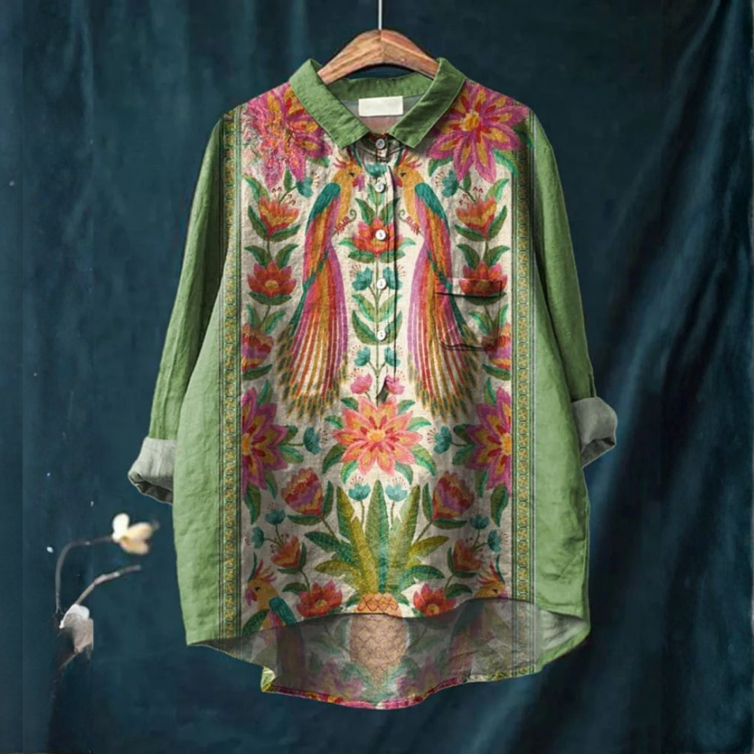 Nina | Chemise Paon Tropical