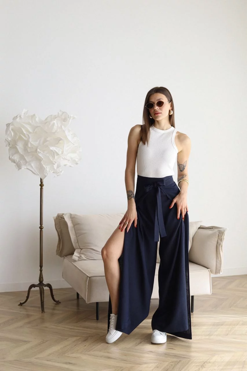 ARIANE – PANTALONS EN LIN À JAMBES ÉLARGIES POUR FEMMES