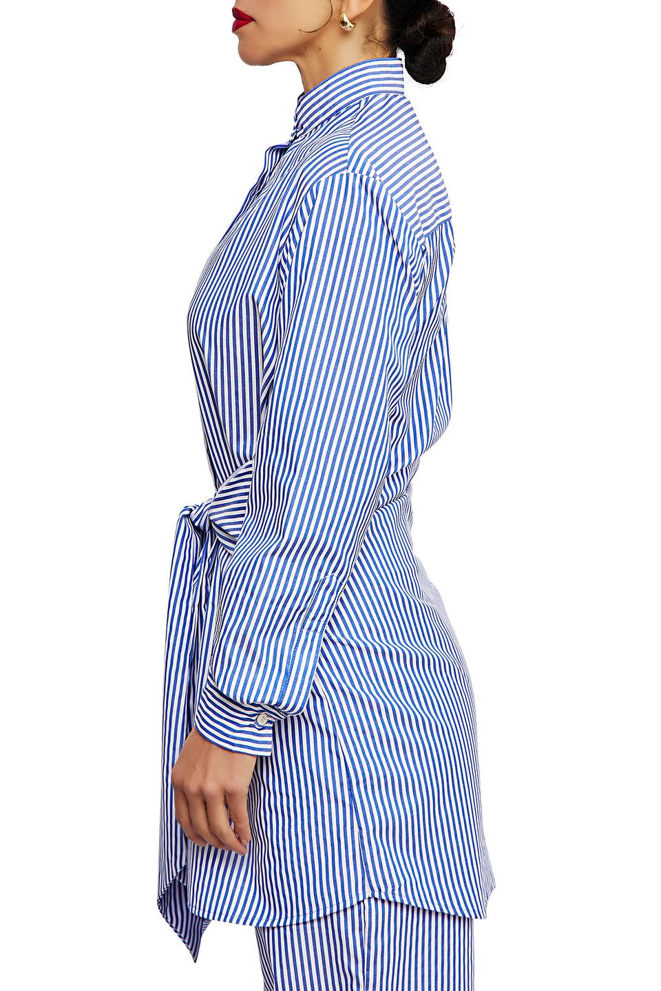 Blue Striped Skirt Set