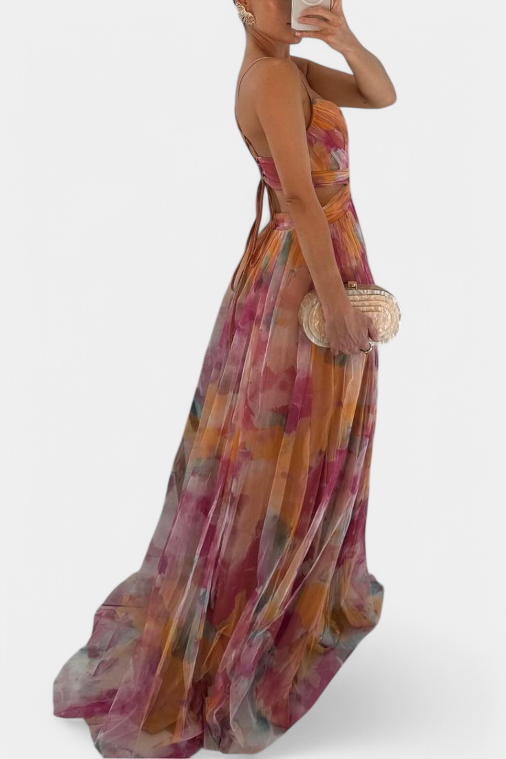 Robe Maxi Fleurie Ingrid avec Décolleté en V