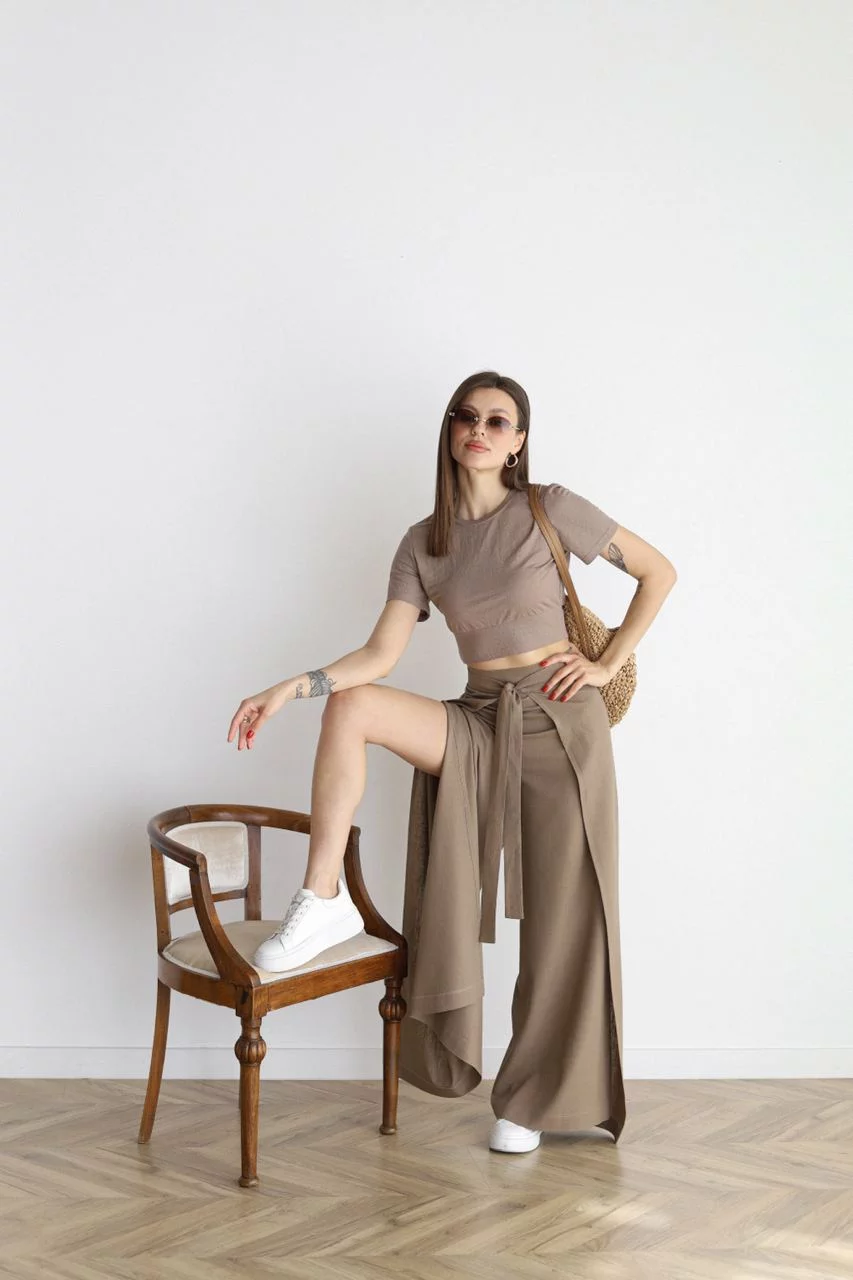 ARIANE – PANTALONS EN LIN À JAMBES ÉLARGIES POUR FEMMES